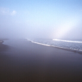 Cape Cod foggy beach and seascape