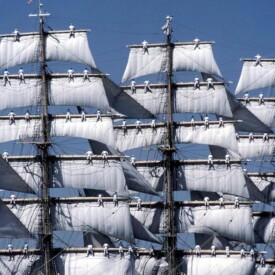Tall ship with multiple masts